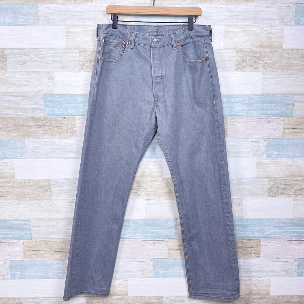 Levis 501 XX Straight Jeans Gray Button Fly Rigid Denim Original Fit Mens 34x32